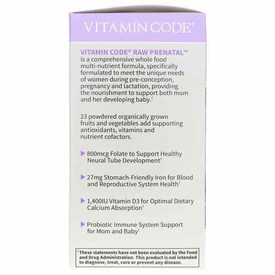 Vitamin Code Raw Prenatal Multivitamin, GOL